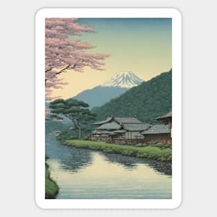 community kawase hasui style art japan Sticker